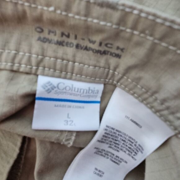 Columbia Omniwick Pants Men's Lg 32 long Zip Off Cargo beige active - Picture 10 of 13